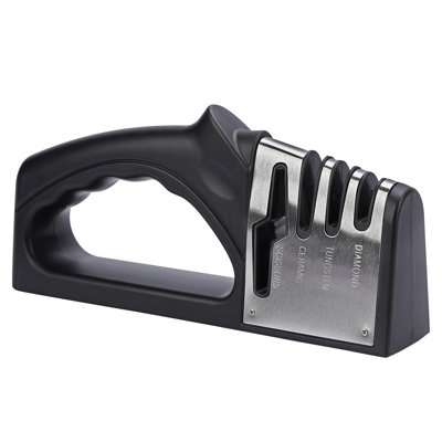 4-in-1Manual Knife Sharpener Suitable for kitchen knives, fruit knives, steel knives, scissors, and 3-level precision sharpening