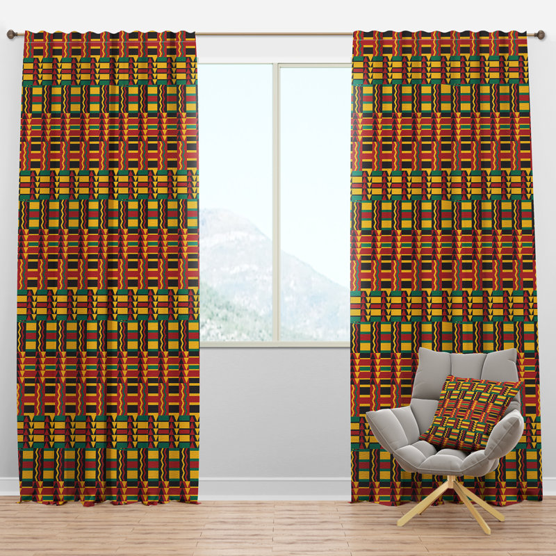 Panneau de rideau simple semi-diaphane avec passe-tringle Tropical, l 52 po x L 63 po