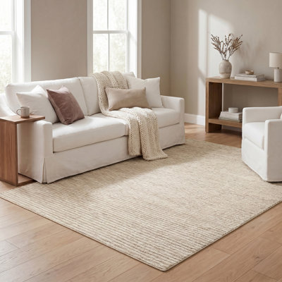 Kiva Hand-Knotted Transitional Striped New Zealand Wool Blend Area Rug