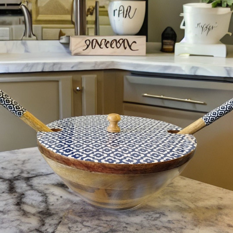Gracie Oaks Bottineau Wood Serving Bowl