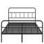 Structure de lit pour grand lit en métal avec tête de lit, fabriquée en fer, aucun sommier tapissier, période de rêve nocturne silencieuse, tête de lit plateforme noire - Structure, non nécessaire, nuit,