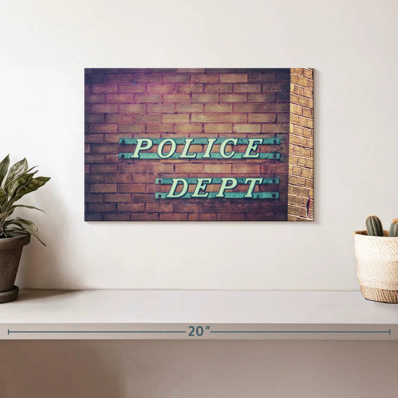 Enseigne du service de police d'Alcaraz, H 8 po x l 12 po