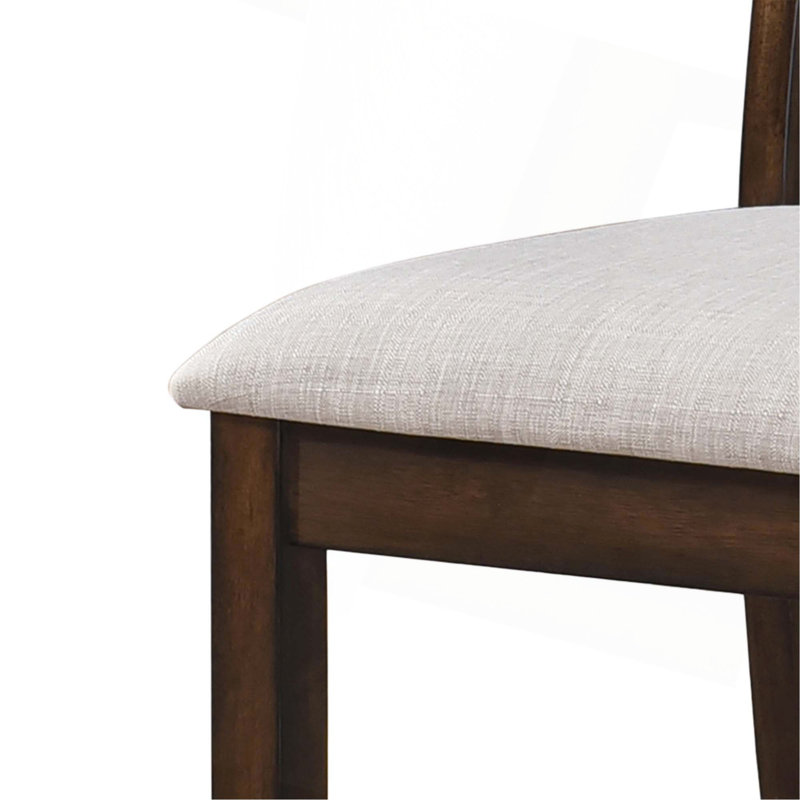 Ensemble de 2 chaises de salle à manger rustiques, chaises d'appoint de style campagnard avec dossier à lattes, siège rembourré, finition en bois patiné, assemblage facile