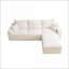 Canapé modulaire en forme de L à 3 places avec méridienne en L 110 po, sans assemblage pour le salon | Velours côtelé beige-1884440435