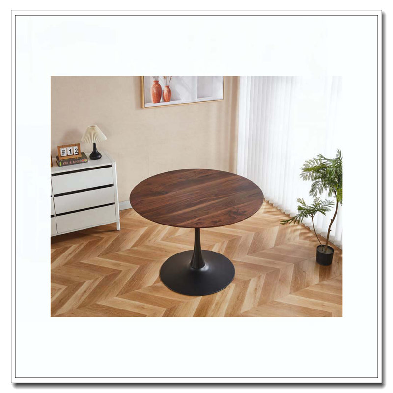 Table de salle à manger 42,1 ", H 28,74 po x L 42,12 po x l 42,12 po, Noyer, Noir