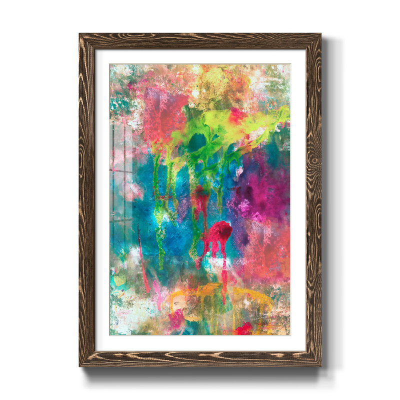 " Orchids In Paradise I ", Walnut Framed Paper, 44" H x 31" W x 1" D, White