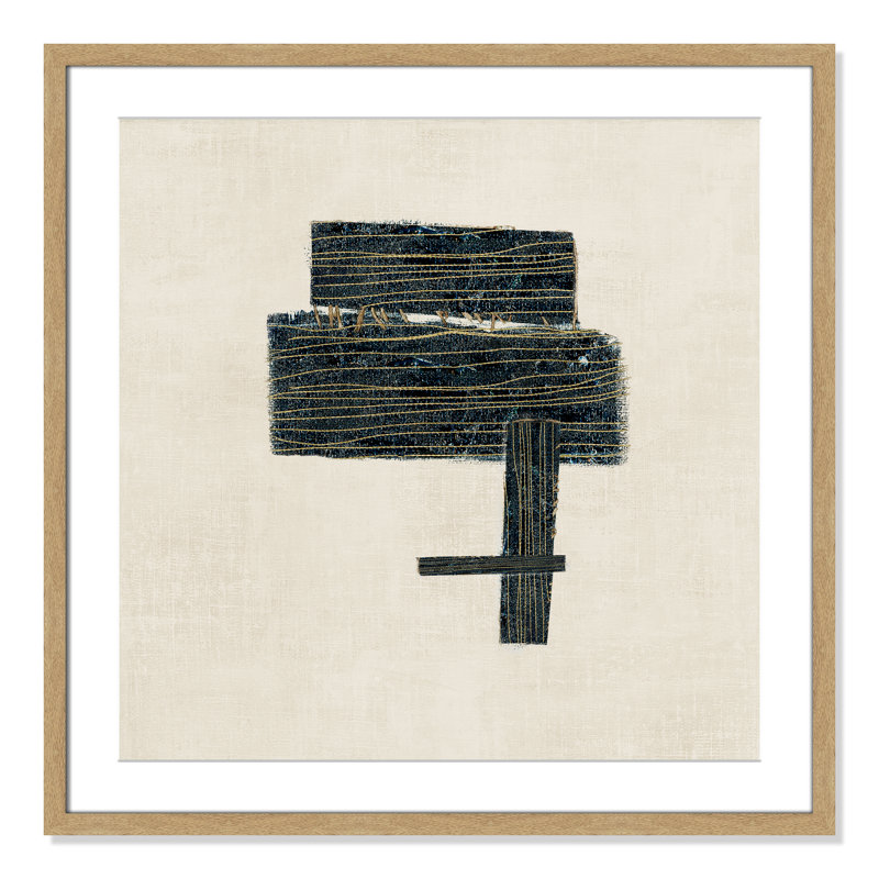 «Stiched I Print» par Casa Fine Arts, H 27,5 po x l 27,5 po x P 1,25 po, Impression encadrée naturelle avec passe-partout
