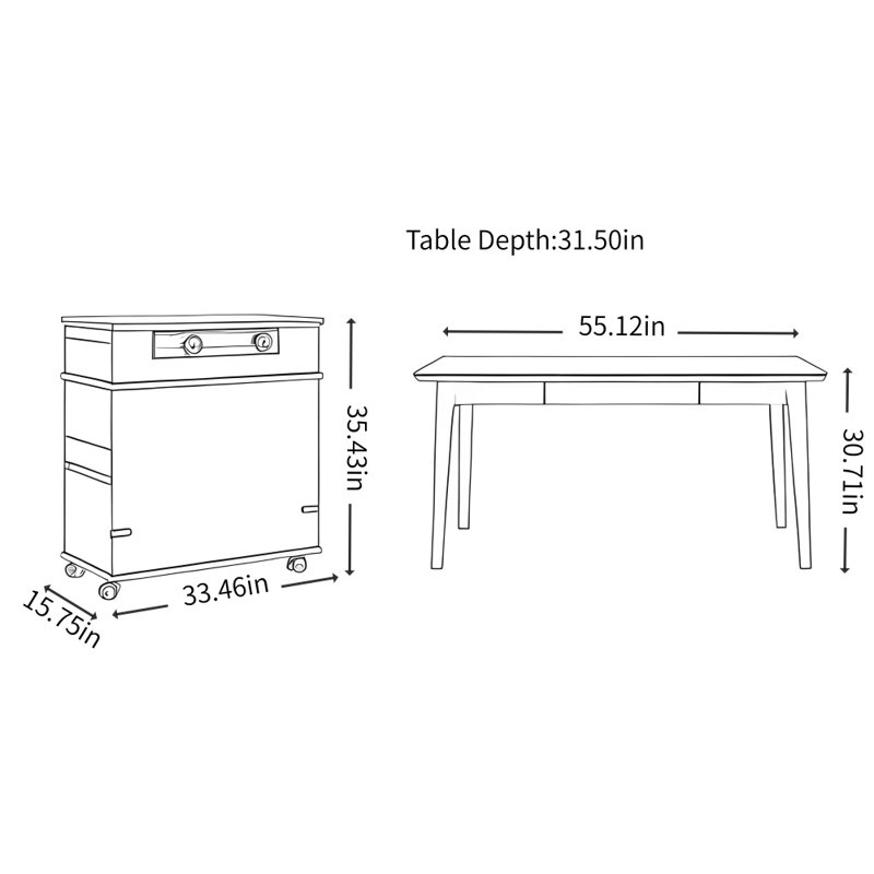 Simple and Retro Brown Dining Table