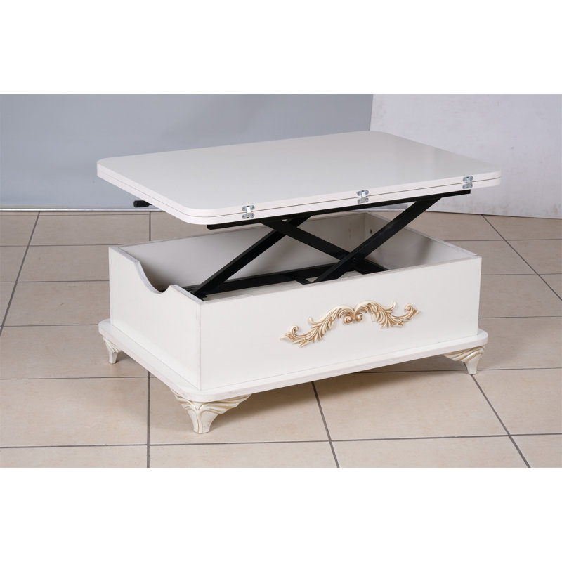 Table basse Rio Smart pour le salon, hauteur réglable avec charge et rangement intégrés, parfaite pour les maisons modernes