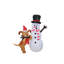 Chiot et bonhomme de neige animés gonflables