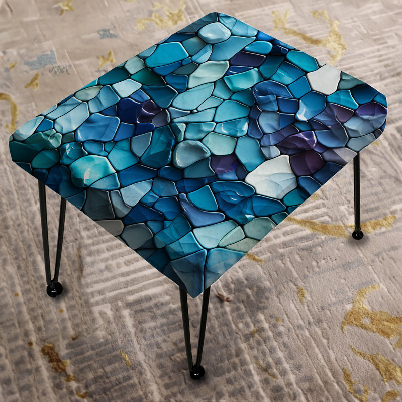 Repose-pieds océan bleu turquoise et turquoise