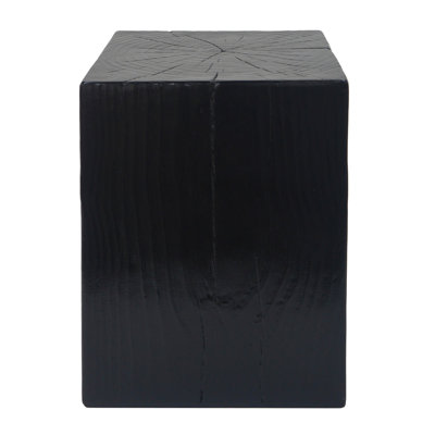Black Wood-Look End Table, 18" Tall, And Lightweight, Mixable Setup Color, High, Wood-Like Finish, With Same-Style Items