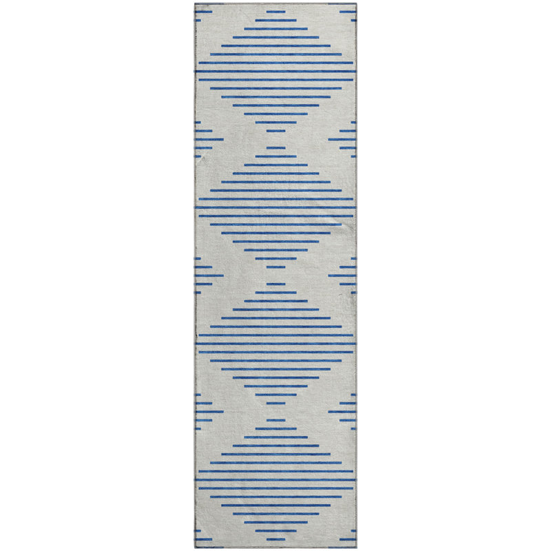 Premium Machine Washable Jahnke AMF1017 Geometric Rug, Runner 2'3" x 7'6"