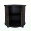 Ensemble de 2 tables de bout cylindriques noires modernes Mid-Century avec station de charge intégrée, porte coulissante et rangement à 2 niveaux-129952448-129952449