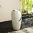 28.25"H Oversized Petals Textured Ceramic Jar Outdoor Floor Fountain With Pump And LED Light (KD)-880841857