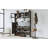 Contemporary Shoe Cabinet With Storage Shelf & 6 Flip Drawers, Large Hall Tree Tempered Glass Doors, Black Radiance Drawers 4 Hooks, Hallway-1861395594