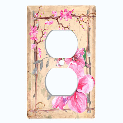 Plaque murale rétro 1 branche beige