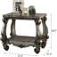 Table de bout traditionnelle en platine antique gris avec rangement, tablette de style rétro avec espace de vie principal, pièce