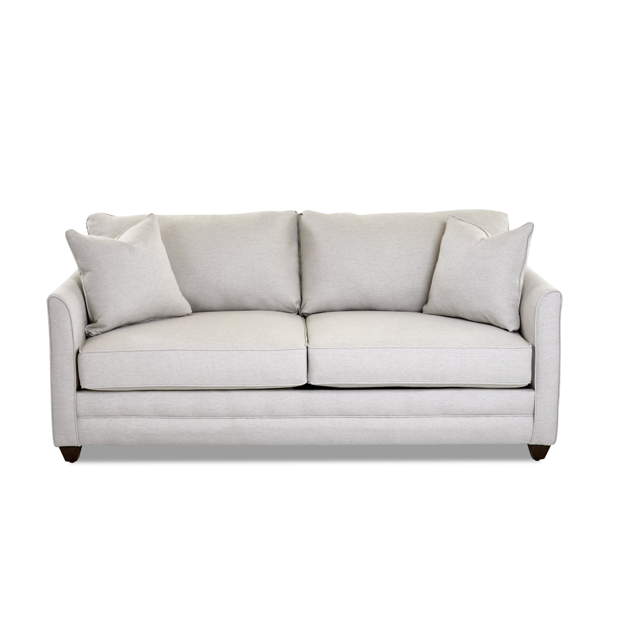 Kodie 76.5'' Upholstered Sleeper Sofa, Conversation Pearl Basketweave, Dark Walnut