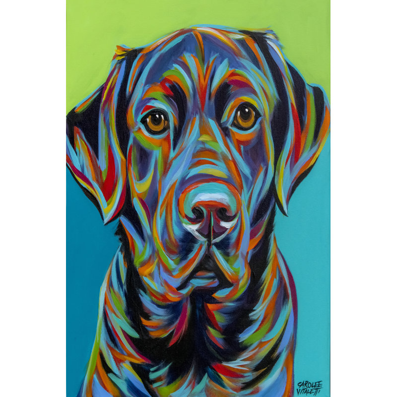 Taveon Colorful English Lab by Carolee Vitaletti - Wrapped Canvas Print, 46 cm H x 30 cm W