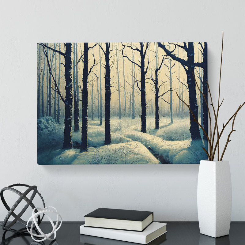 Winter Forest Painting Vol.1 - Wrapped Canvas, 35cm H x 50cm W x 3cm D