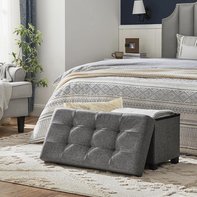 76cm Wide Rectangle Ottoman with Storage