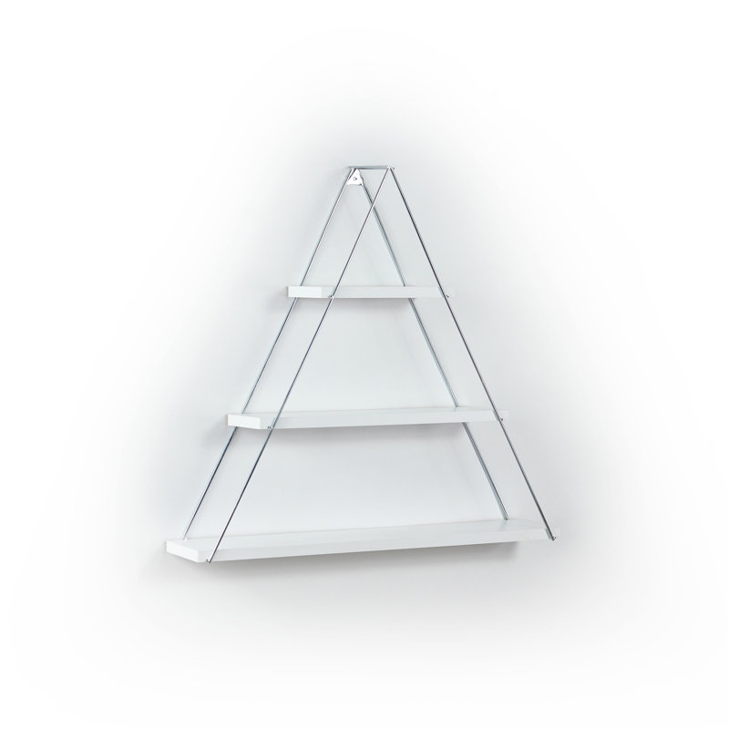 Tablette triangulaire suspendue murale flottante à fixation murale, Blanc