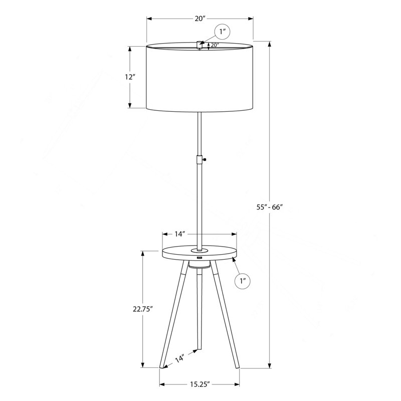 Éclairage, lampe sur pied, H 63 po, métal, ivoire / abat-jour crème, contemporain, Doré
