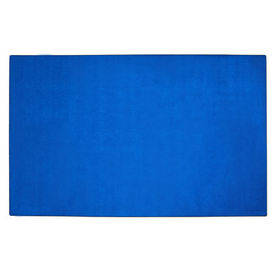 KidCarpet.com Solid Color Blue Blend Classroom Rug, 6'x8'6" Rectangle - Class 1 Fire Rated, Oeko-Tex certified commercial-grade nylon classroom rug - strong, durable edging for institutional use