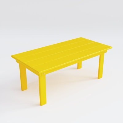  Herrington Composite Outdoor Table, Rectangle, Lemon Yellow