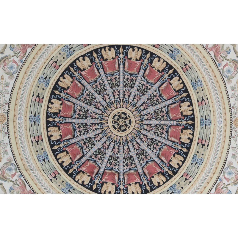 Hand-Knotted High-Quality Red and Blue Area Rug