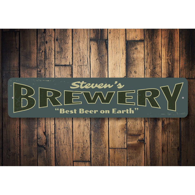Plaque de brasserie en aluminium, H 4 po x l 18 po x P 0,04 po