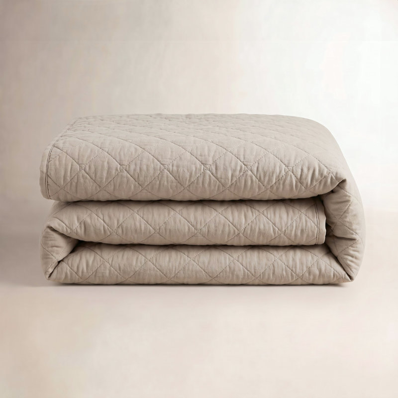 Cotton Gauze Solid Color Classic Casual Modern Rustic Quilt, Sable, Twin Quilt