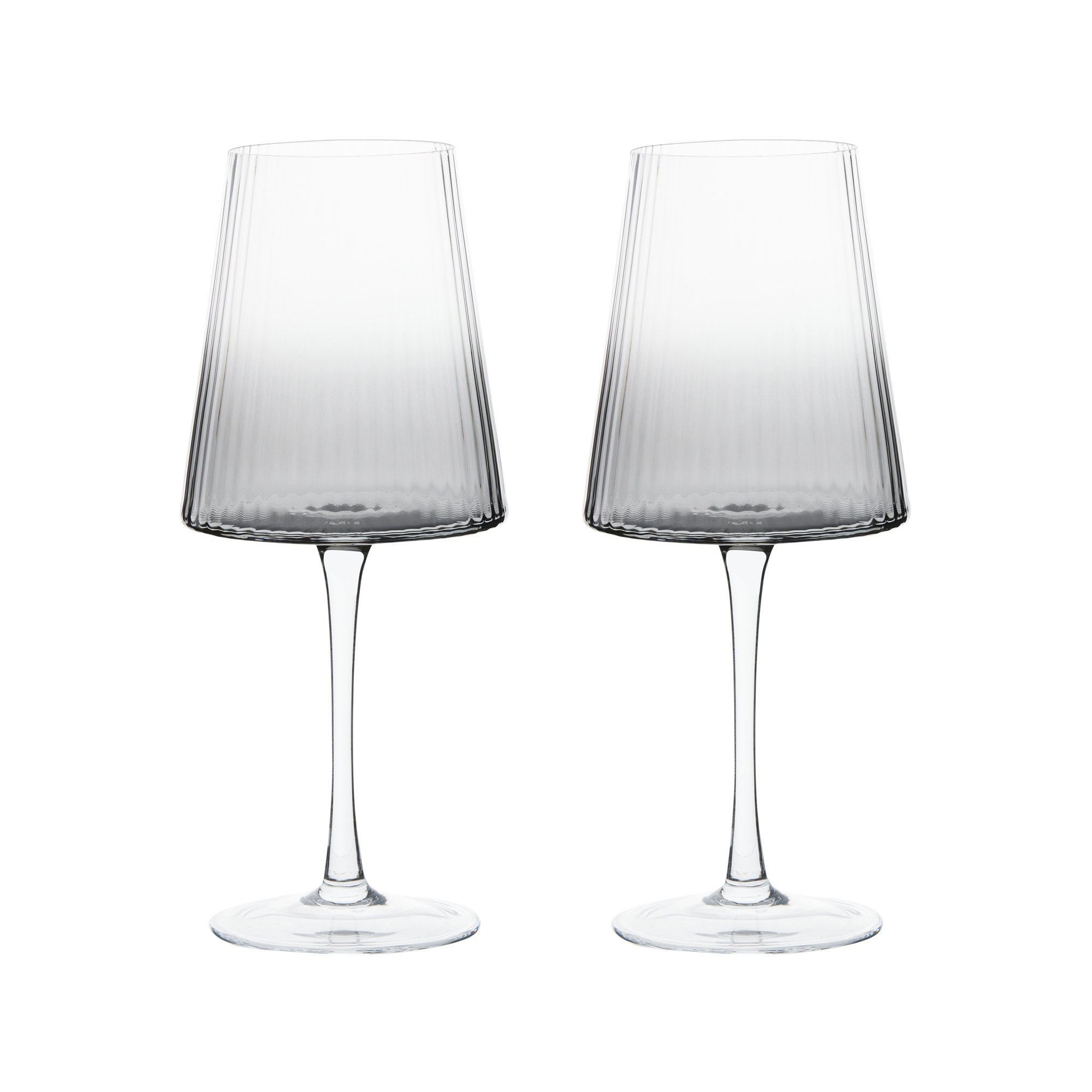 Zoya 15.25oz. Glass All Purpose Wine Glass Stemware Set, Smoke