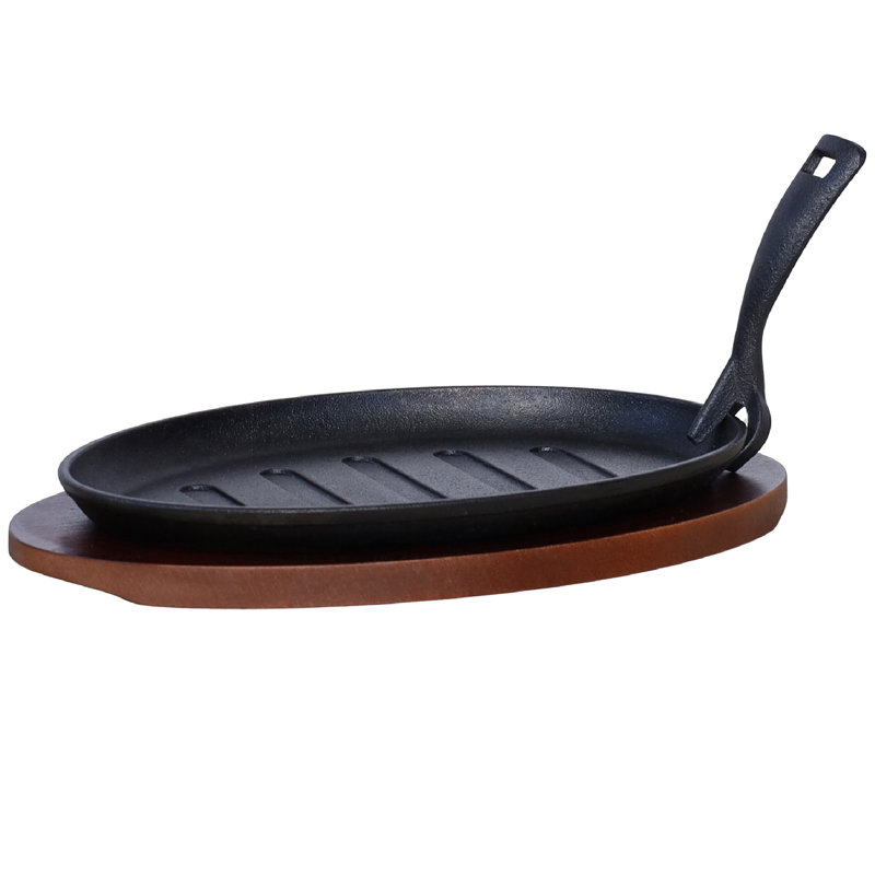 Buckingham Pre-Seasoned Cast Iron Serving Dish with Wooden Stand 28 cm