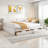 Elegant Upholstered Platform Bed With Usb Ports And 2 Drawers-396272114
