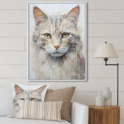 Minimalisme, portrait de chat beige - impressions murales de chat