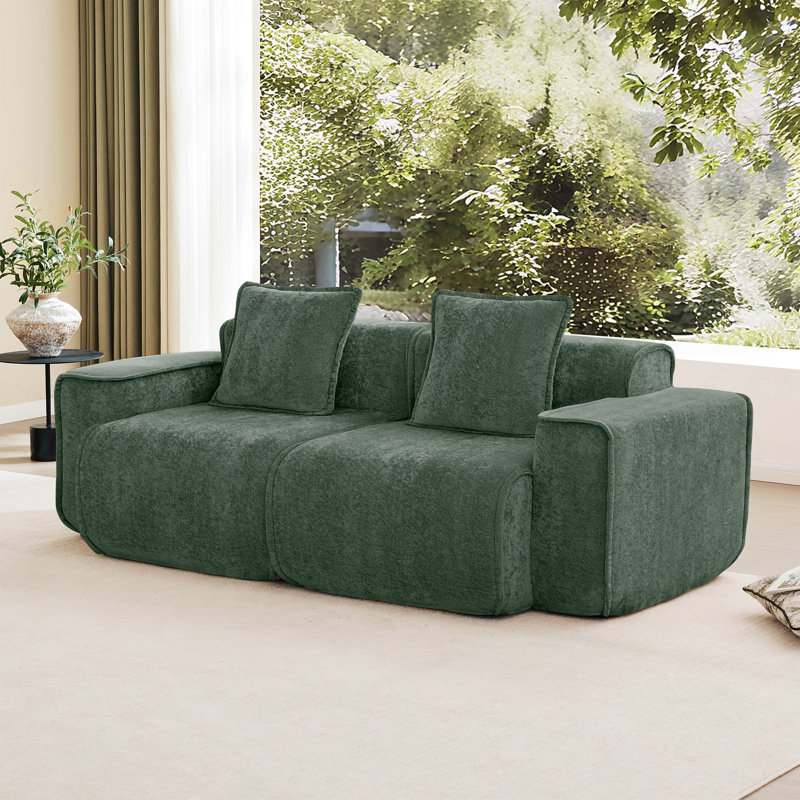 Canapé Harrison LSF & RSF - vert velours, Vert