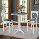 Franke 2 - Person Solid Wood Solid Wood Top Pedestal Dining Set