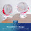 GEEPAS 2-in-1 Clip or Desk Fan powerful cooling with 3 pcs blade, Portable - 36 ultra-bright LED lights, Rechargeable Battery - White