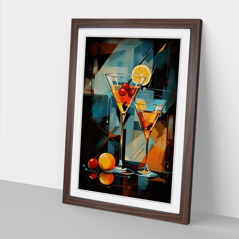 Single Picture Frame Print on Wood, Walnut Framed, 34cm H x 25cm W