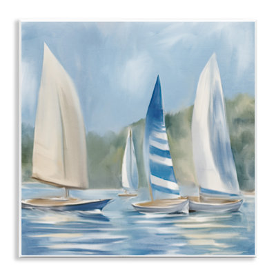Voilier le jour, peinture sur bois par Kim Allen