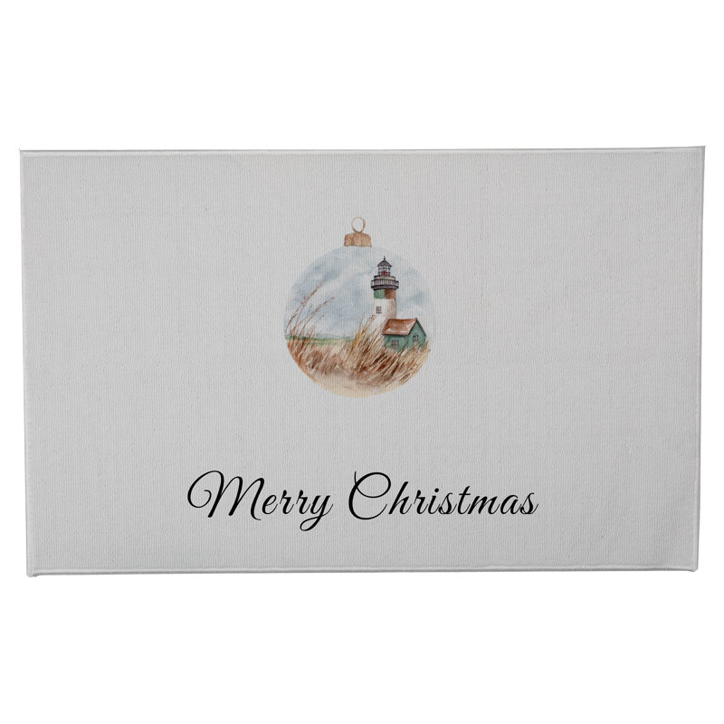 Paillasson Merry Christmas, Blanc d'hiver, L 21 po x L 34 po