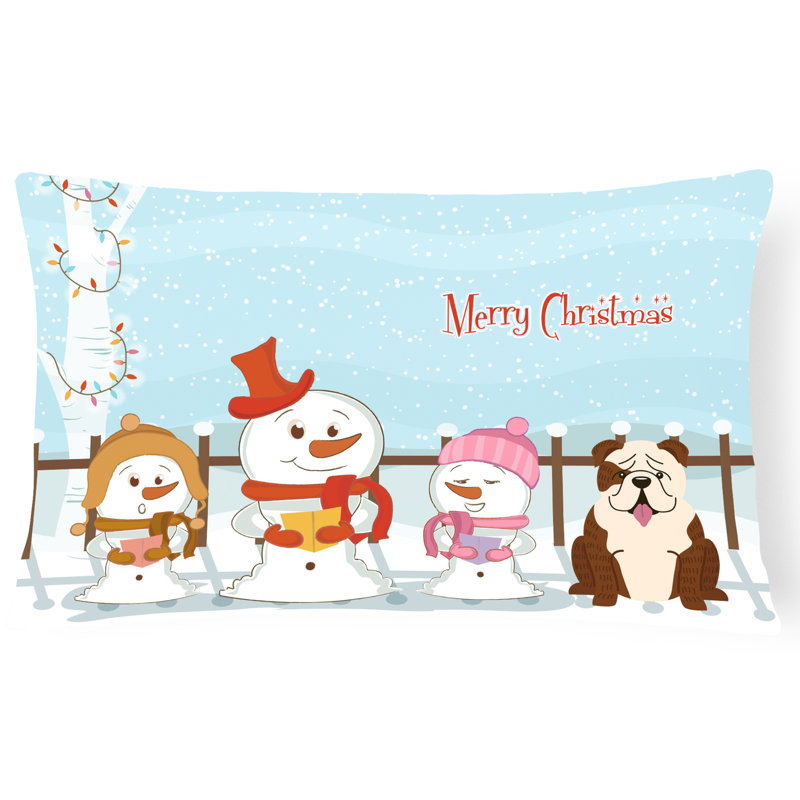 Coussin lombaire intérieur / extérieur Merry Christmas, blanc