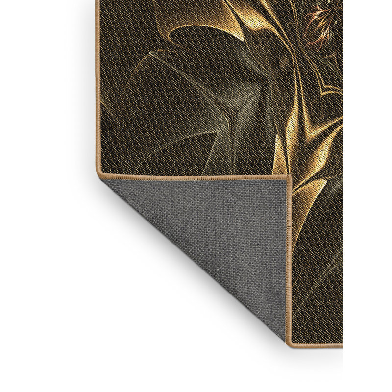 Tapis brun/noir en laine, Rectangle 2 pi x 4 pi
