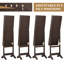Armoire à bijoux pleine grandeur avec lumières DEL à allumage automatique, 4 miroirs à angle réglable, brun-976637904