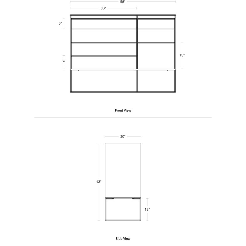 Rule 7 - Drawer Dresser, Black/White Oak