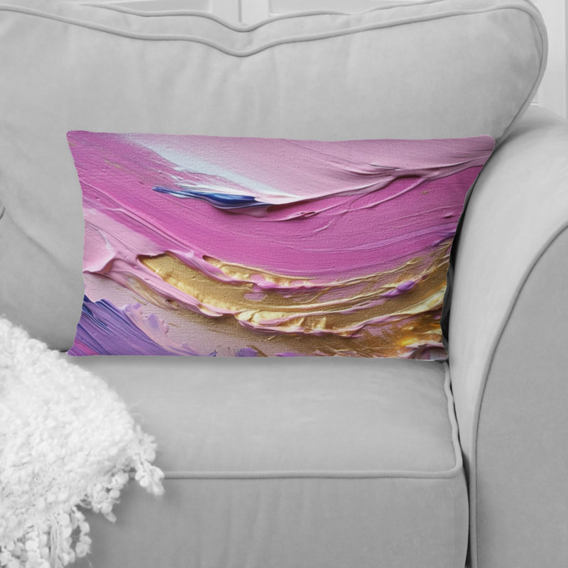 Coussin décoratif rose et doré Spiral Radiance II - Abstract Spirals