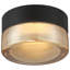 Plafonnier encastré Masso - fini noir mat - verre ambré-2129730349