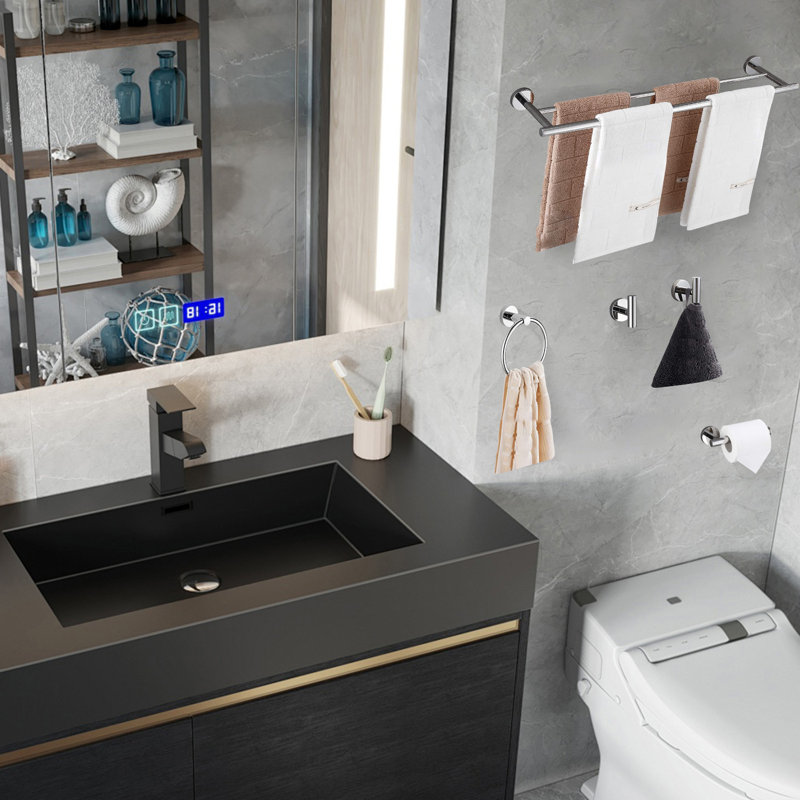 5 - Piece Bathroom Hardware Set, Chrome